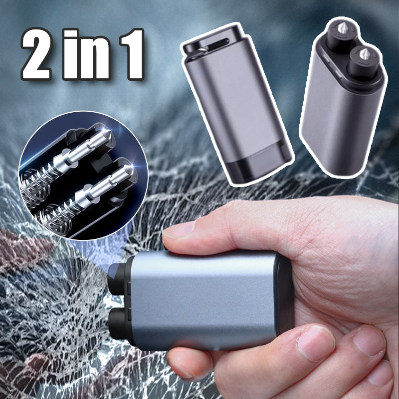 Rescue Rope Throw - รถความปลอดภัยค้อน 2-in-1 Window Breaker Double-HEAD Window