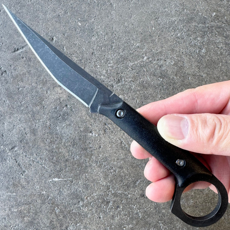 Bushcraft Knife Fixed - มีดใบตายสีดำ ใบมีด 5Cr13Mov ด้ามจับ ABS มีดตัดอเนกประสงค์สำหรับกิจกรรมกลางแจ้ง