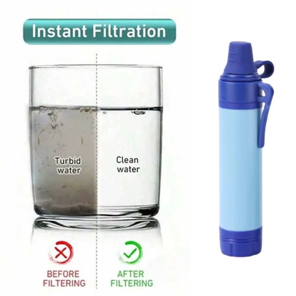 Water Purification Straw - หลอดกรองน้ำขนาดเล็กสำหรับกรองน้ำดื่มโดยตรง หลอดกรองน้ำสำหรับการเอาชีวิตรอด