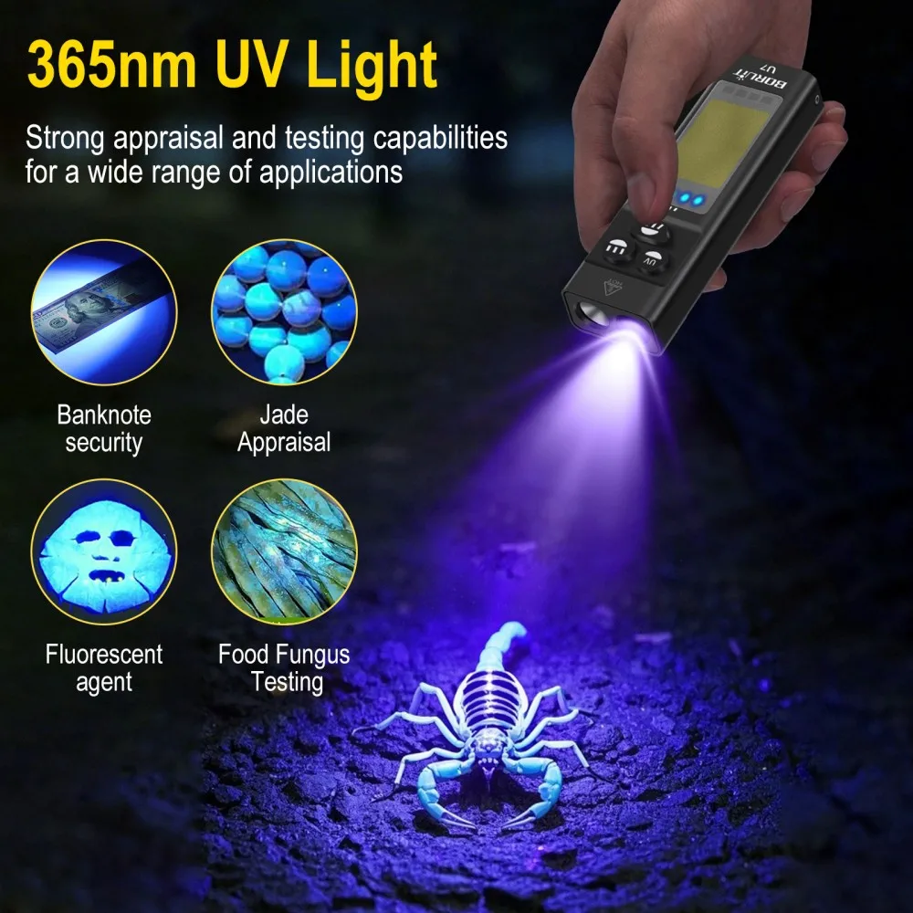 ไฟฉาย BORUiT U7 UV LED EDC 110 - Fishing Kit Compact บทวิจารณ์และราคา