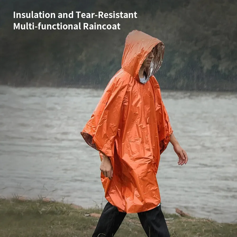 ผ้าคลุมกันฝนฉุกเฉินแบบมีฮู้ดเค - Emergency Poncho Rain บทวิจารณ์และราคา