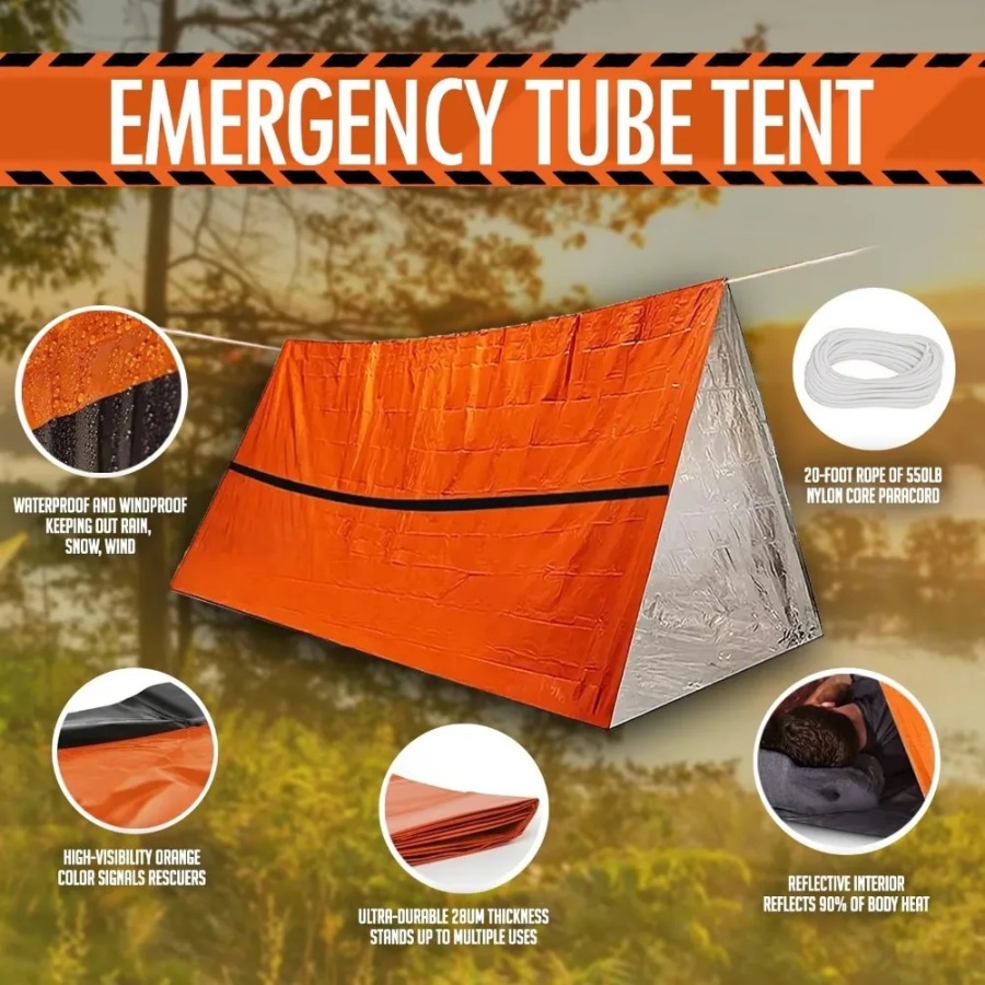 ถุงนอนฉุกเฉินป้องกันฝน 1 ชิ้น  - Emergency Mylar Tent บทวิจารณ์และราคา