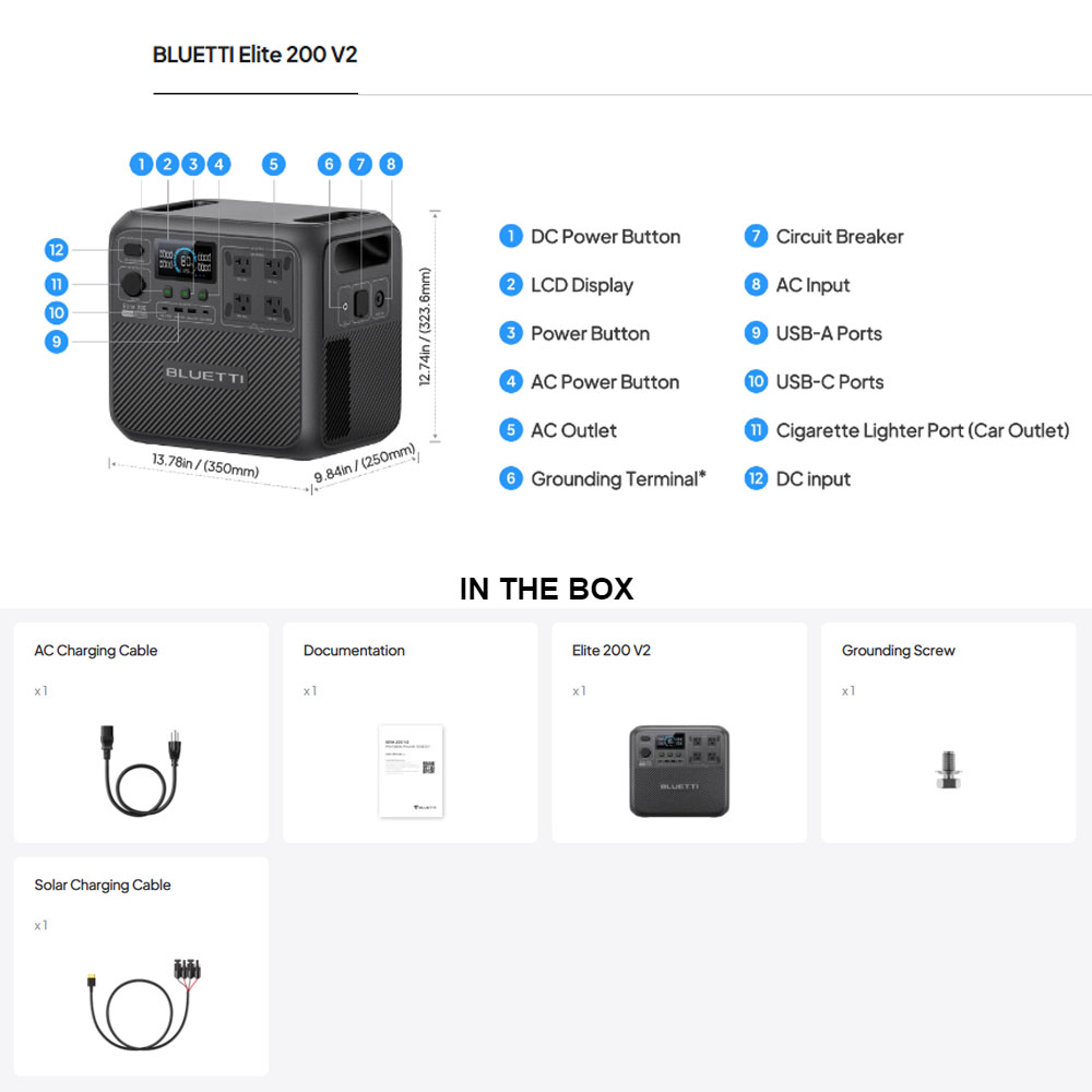 【รีนิว】BLUETTI Elite 200 V2 สถ - Solar Emergency Charger บทวิจารณ์และราคา