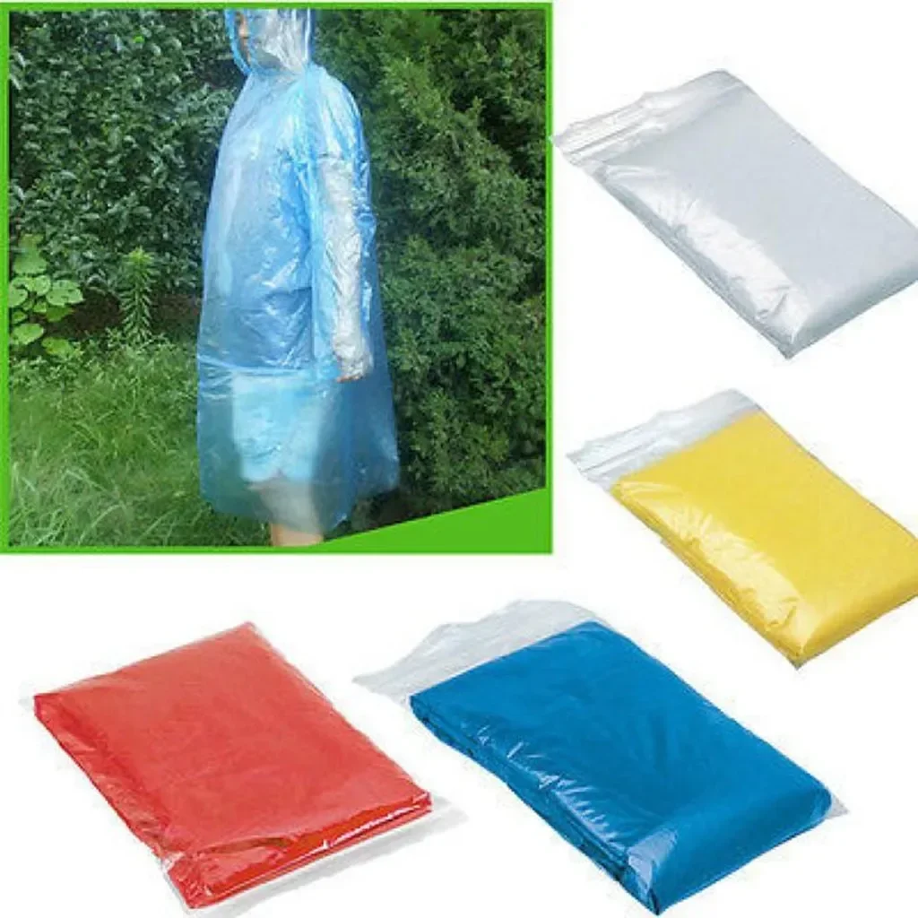5/10PC เสื้อกันฝนแบบใช้แล้วทิ้ - Emergency Poncho Rain บทวิจารณ์และราคา