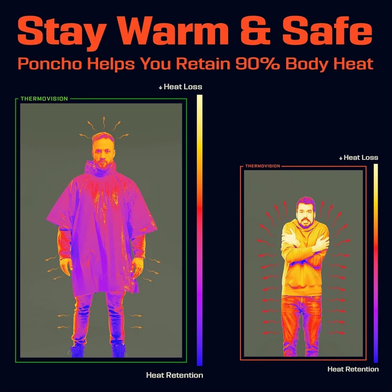 เสื้อกันฝนแบบใช้ครั้งเดียว ทำจ - Emergency Poncho Rain บทวิจารณ์และราคา